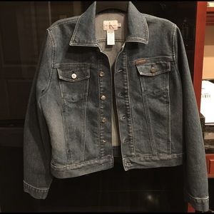 Unique Calvin Klein denim jacket with a "twist"