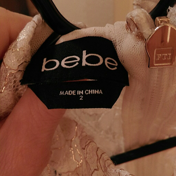 White and Gold Bebe Dress - Picture 5 of 5