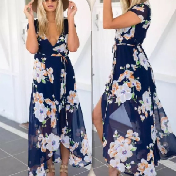 🌸Last one sale was 38$Floral chiffon dress - Picture 2 of 6