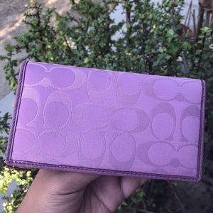 Coach Checkbook Cover w/ Signature Fabric