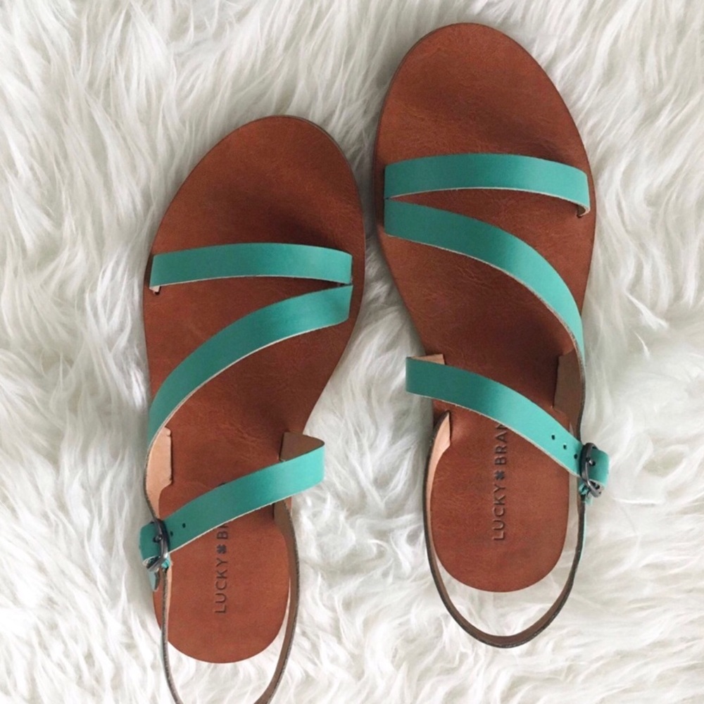 nwt//lucky brand • alexcia sandals in mint - Picture 3 of 8