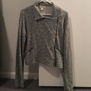 Grey Anthropologie crop jacket