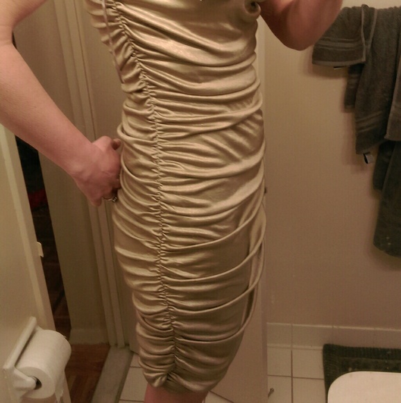 Shimmery Gold Express Dress - Picture 3 of 4