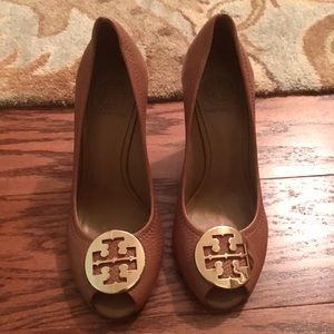 Tory Burch Peep Toe Wedges