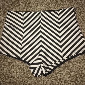 Black and white striped shorts! Size M