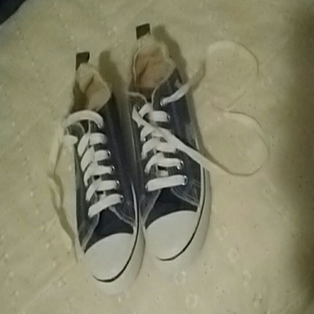 Distressed Denim Sneakers