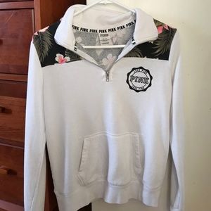 Pink tropical quarter zip!