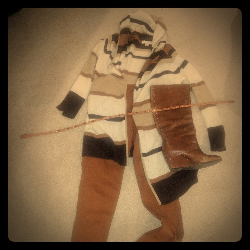 ON HOLD 100% CASHMERE duster hooded cardigan