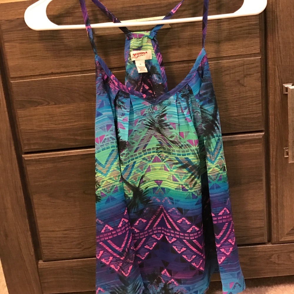 Palm tree colorful tank