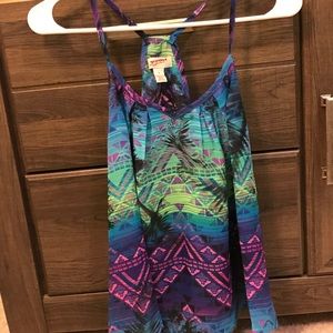 Palm tree colorful tank