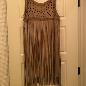 Chelsea & Violet suede fringe dress