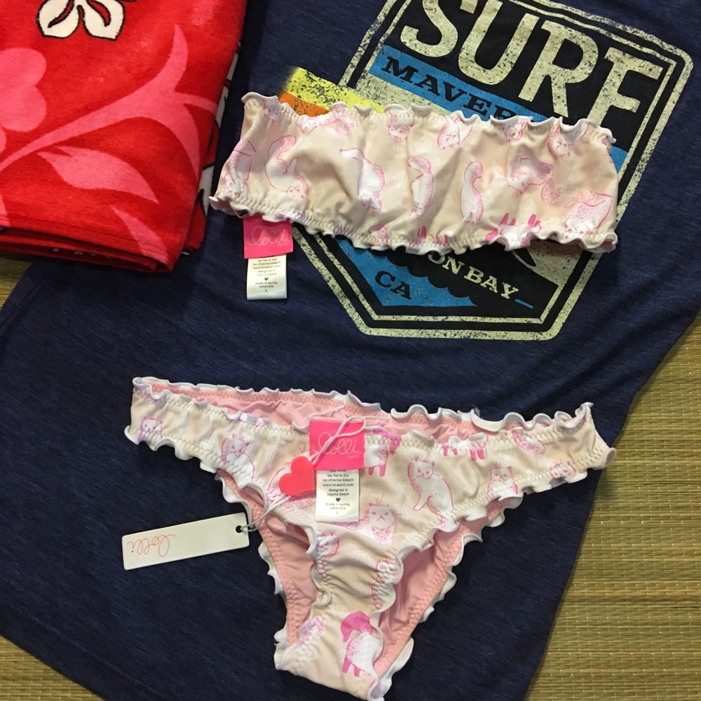 🆕💕Lolli Scrunchy Babykini Set in Pinky Purr🐱