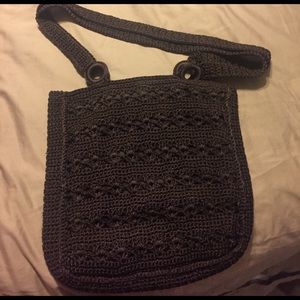 Brown crochet purse