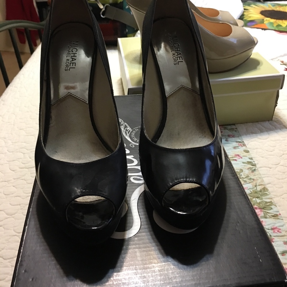 Black patent high heels