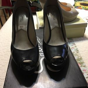 Black patent high heels