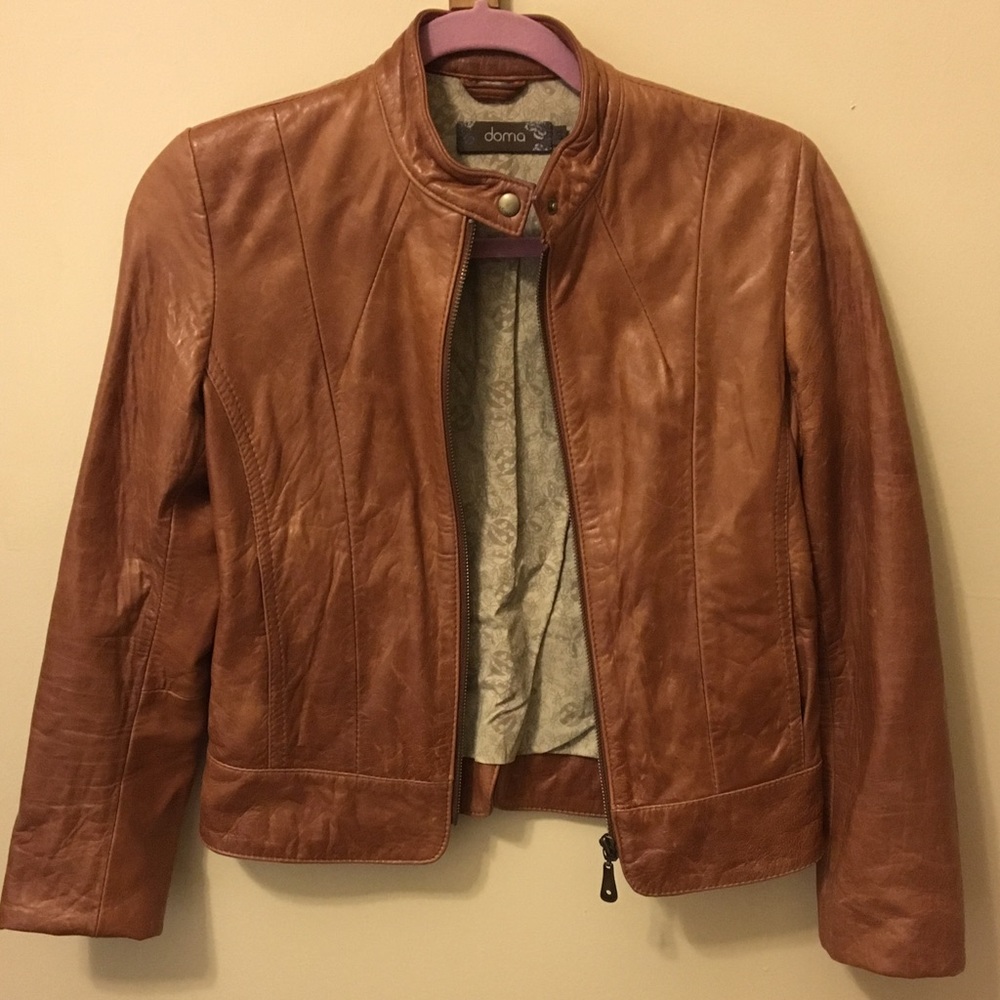 Doma Tan Leather Jacket S