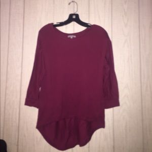 Charlotte Russe Maroon High-Low Shirt