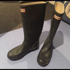 Hunter tall size 7 washed black