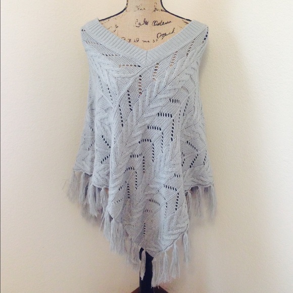 Apt. 9 Sweaters - Gray Poncho Sweater