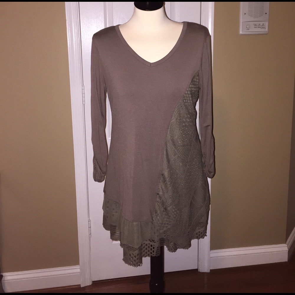 Funky layered boho lace tunic