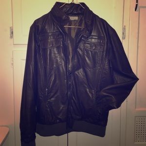 Men's brown pleather jacket