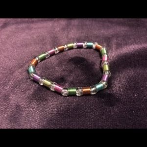 Simple, multi-color, stretch bracelet.