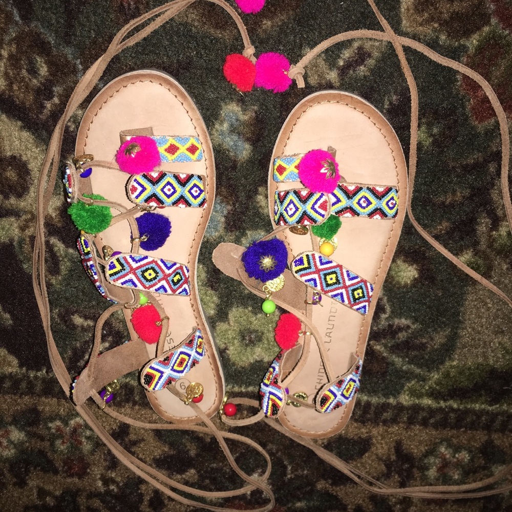 Like New ankle wrap sandals. Size 9