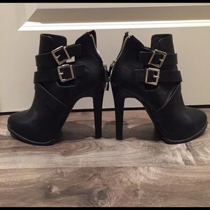 Zara Trafaluc heeled booties with buckle detailing