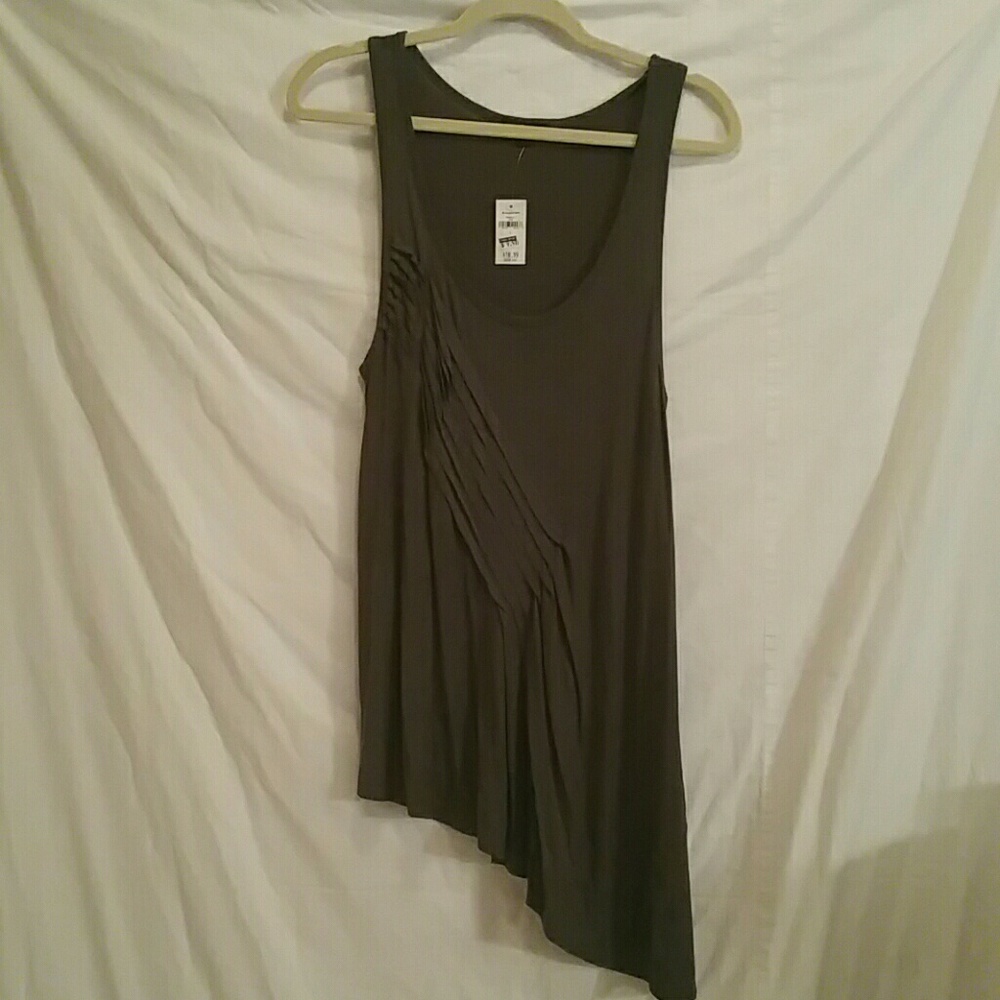 NWT Charcoal Gray Assymetrical Tank Top