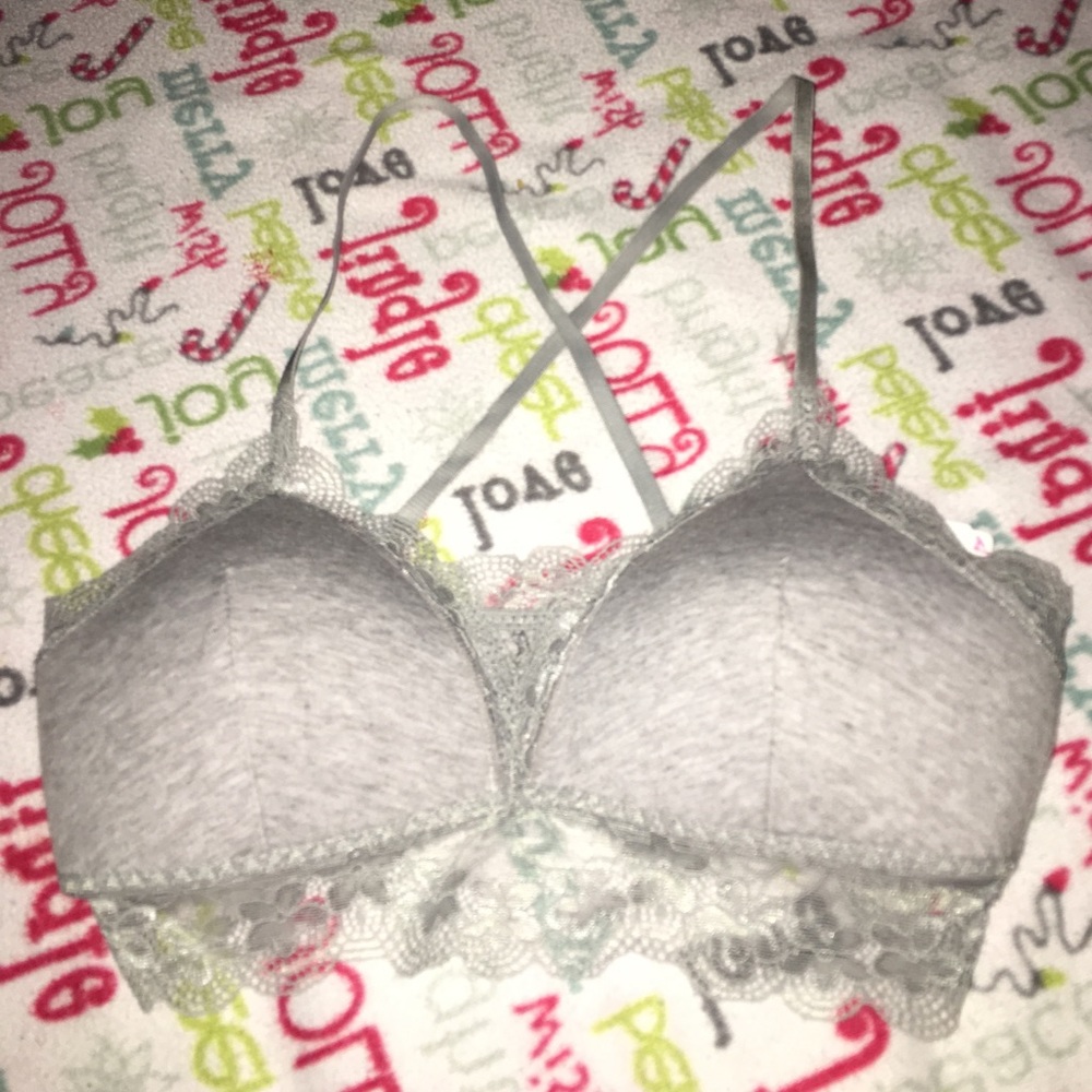 Lace trim bra