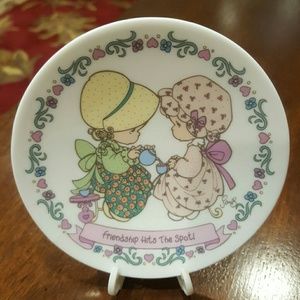 Precious Moments Small Plate with stand. Retired