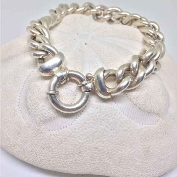 ⬇️SALE🎀STERLING SILVER 🎀LARGE ITALIAN BRACELET - Picture 1 of 8