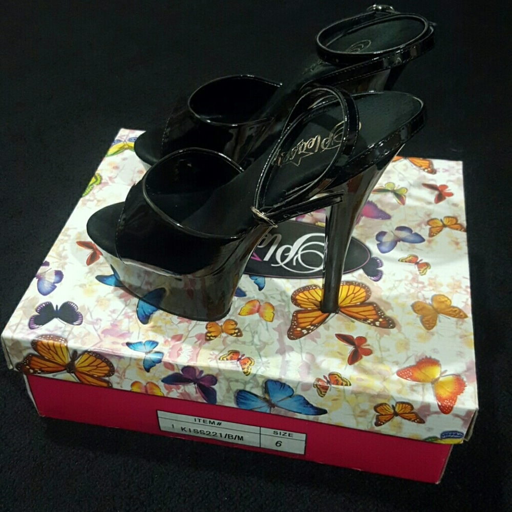 Pleaser Black Patent Sky High Platform Heels