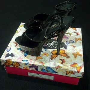 Pleaser Black Patent Sky High Platform Heels