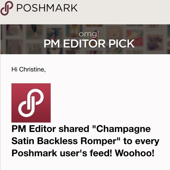 Drop Champagne Satin Backless Romper - Picture 5 of 6