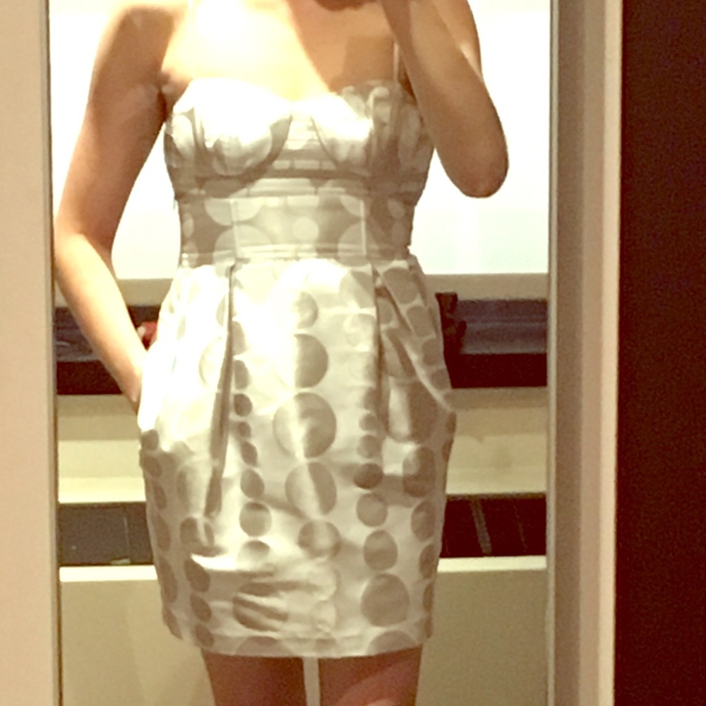 Mini silver and white bubble dress