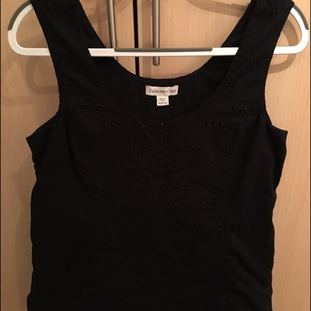 Coldwater Creek Black Eyelet Tank -M