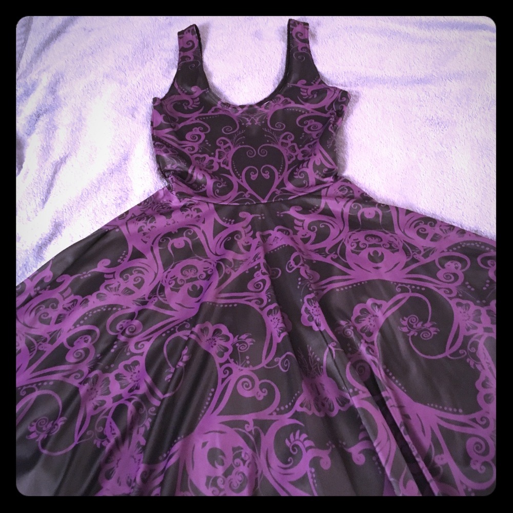 Blackmilk Plum Bath Scoop Skater Dress XXS