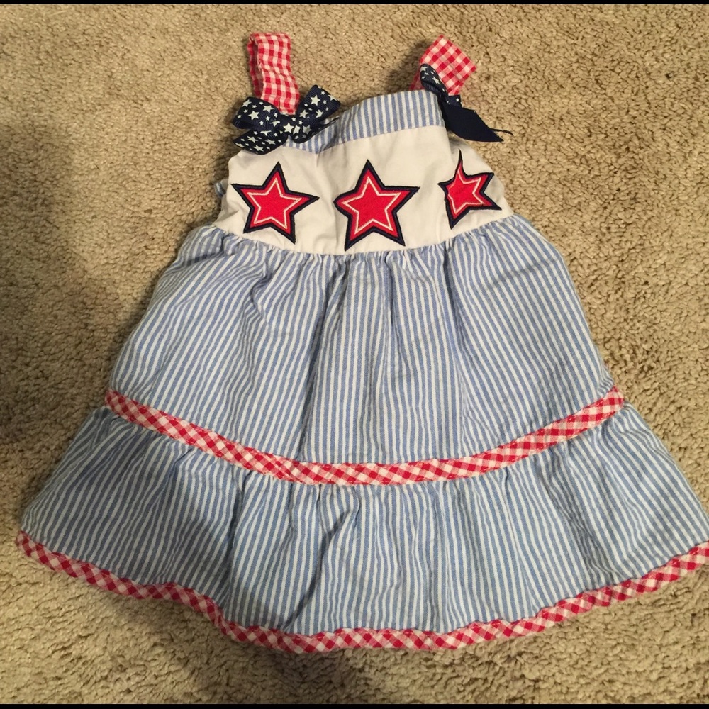Red/white/blue Seersucker Dress