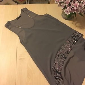 Sheer sequin tank