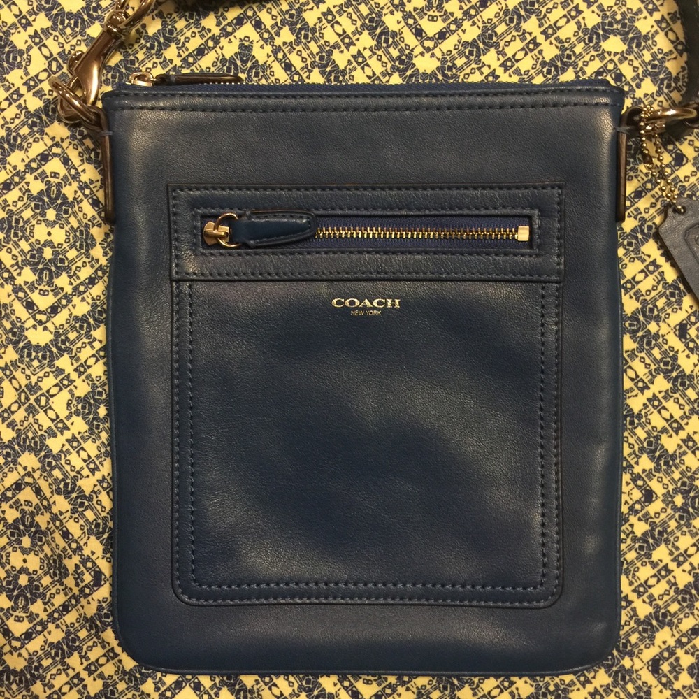 SOLD Coach Leather Crossbody Rich Peacock Blue Bag