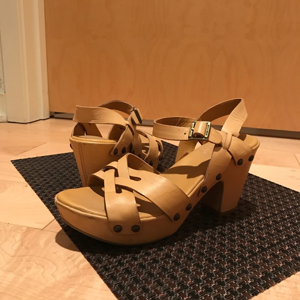 Kork Ease tan clog sandals, Worn Once Indoors