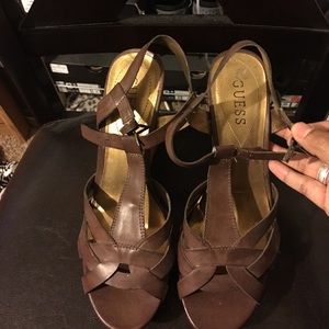 Guess brown wedges