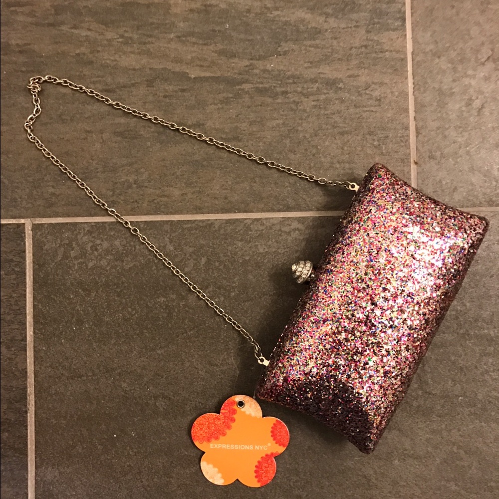 Glitter hard cases clutch