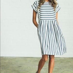 Roolee blue&white striped dress spring Easter