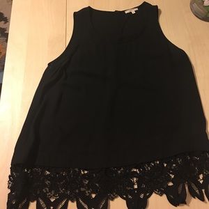 Black tank with lace bottom