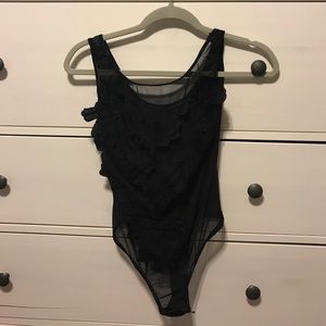 Floral and mesh bodysuit