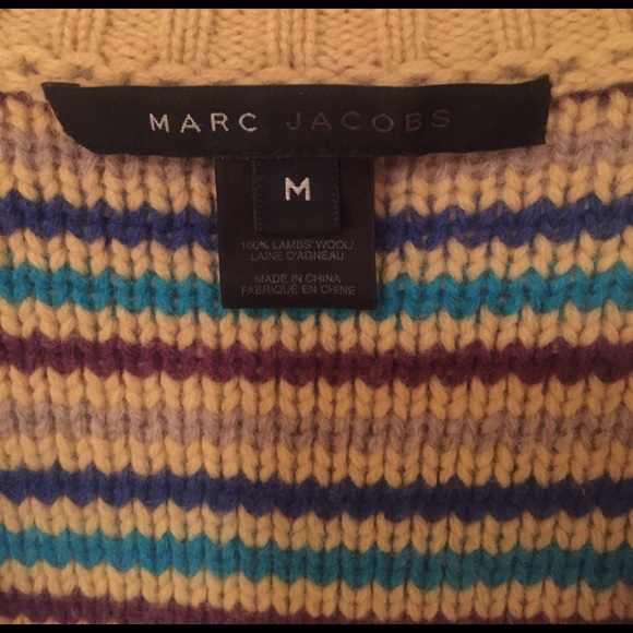 Striped Marc Jacobs 100% Lambs Wool Sweater - Picture 2 of 4