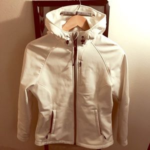 White down jacket with hood
