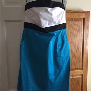 Strapless New York & Company dress.